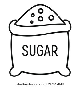 Open sugar sack icon. Outline open sugar sack vector icon for web design isolated on white background