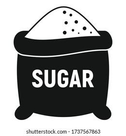 Open sugar sack icon. Simple illustration of open sugar sack vector icon for web design isolated on white background