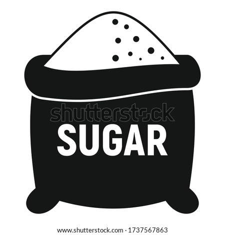 Open sugar sack icon. Simple illustration of open sugar sack vector icon for web design isolated on white background