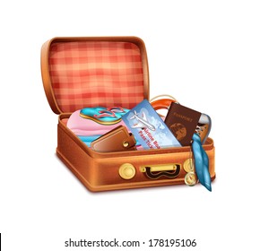 Open Suitcase with Clothes
