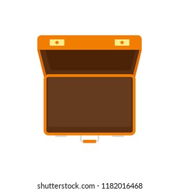 Open suitcase icon. Flat illustration of open suitcase vector icon for web design