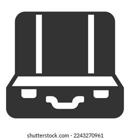 Open suitcase - icon, illustration on white background, glyph style