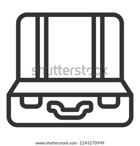 Open suitcase - icon, illustration on white background, outline style