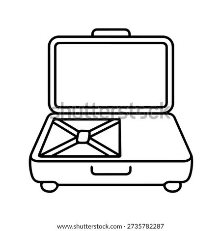 Open suitcase line icon vector on a white background
Vector line icon