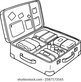 Open Suitcase with Neatly Packed Essentials