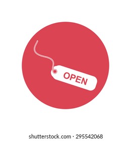 Open Tag flat pictogram icon for design presentation in vector