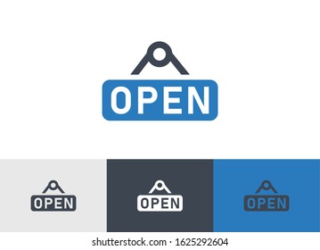 open tag glyph vector icon - ui icon vector