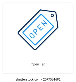 Abrir el concepto de etiqueta o icono de etiqueta
