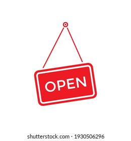 Open Tag Icon Vector in Flat Style Isolated on White Background