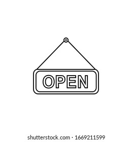 Open Tag line icon on white. Vector