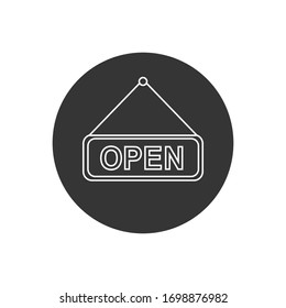 Open Tag line icon on white. Vector