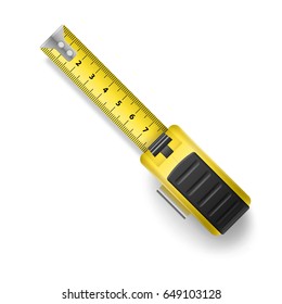 Open Tape Measure Centimeter Scale Over White Background