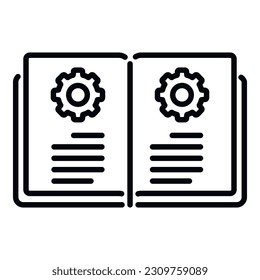 Öffnen Sie das Symbol für das technische Buch, um einen Vektorgrafik zu erstellen. Papierhandbuch. Hilfsprojekt