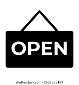 Icono de relleno de texto abierto. Símbolo de texto abierto en blanco y negro