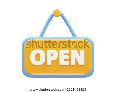 Open text icon 3d illustration vector