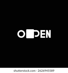 open text icon with black background