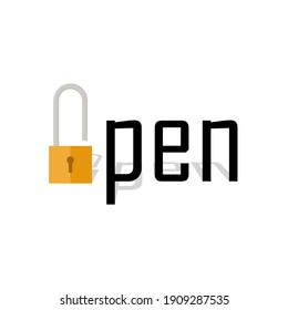 Open text logo vector graphics