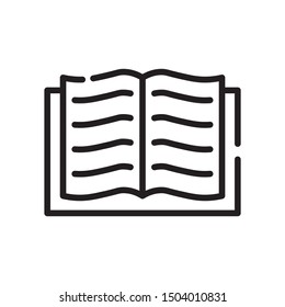 Open Text Notebook or Book reading Vector Icon