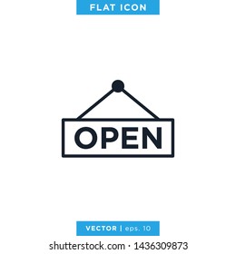 Open Text Sign Icon Vector Design Template