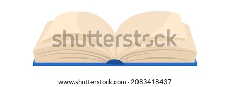 Open textbook. Libre professional publication from business encyclopidia, cartoon vector isolated on white background