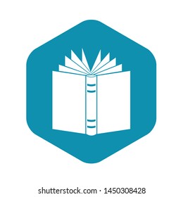 Open thick book icon. Simple illustration of open thick book vector icon for web