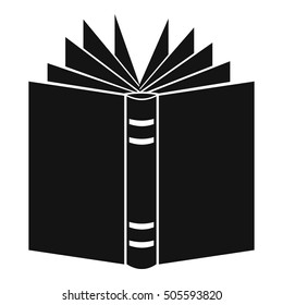 Open thick book icon. Simple illustration of open thick book vector icon for web
