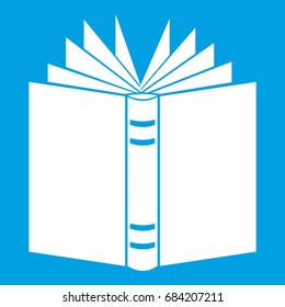Open thick book icon white