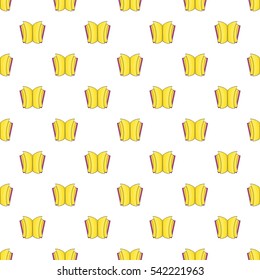 Open thick book pattern. Cartoon illustration of open thick book vector pattern for web