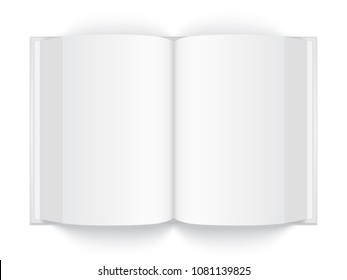 open thick white book with hard cover isolated on white background mock up vector