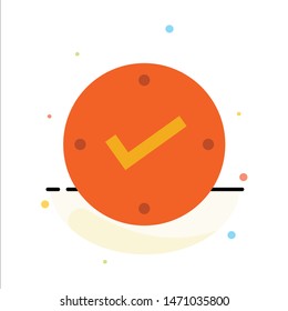Open, Tick, Approved, Check Abstract Flat Color Icon Template. Vector Icon Template background