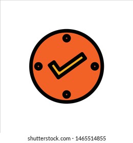 Open, Tick, Approved, Check  Flat Color Icon. Vector icon banner Template. Vector Icon Template background