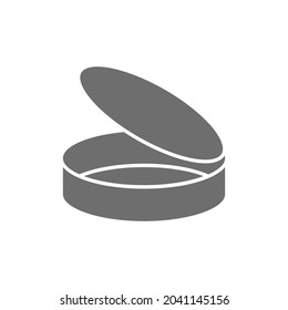 Open tin can grey icon. Isolated on white background