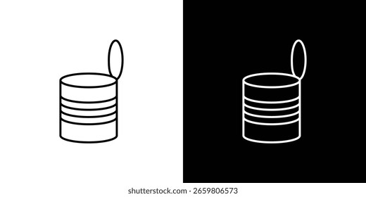 Open tin can icon design. Thin graphic elements vector illustration