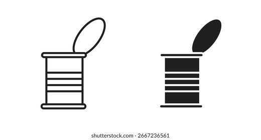 Open tin can icon elements. doodle graphics icons.