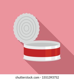 Open tin can icon. Flat illustration of open tin can vector icon for web design