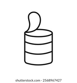 Open tin can icon Isolated flat vector in outline