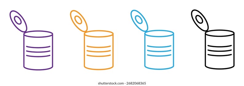 Icono abierto de la lata para el logotipo, símbolo de la muestra del Vector para el diseño