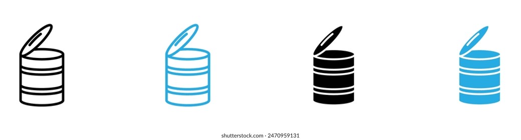 Open Tin Can Icon Showcasing Easy-Open and Convenient Packaging