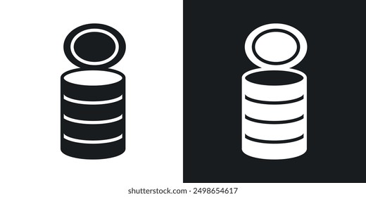 Open tin can icon in solid style