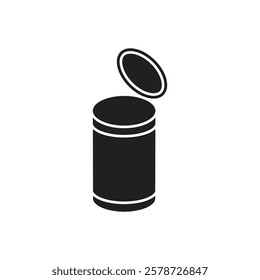 Open tin can icon Thin line art collection