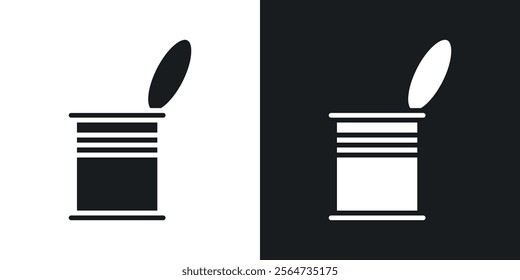 Open tin can icons in flat syle