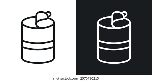 Open tin can icons set vectors on white background.