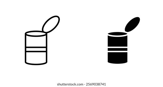 Open tin can icons vector graphic pack