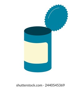 Open tin can. Vector illustration