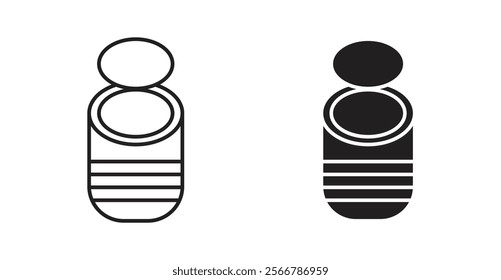 Open tin can vector line icon illustration