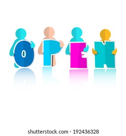 Open Title with Colorful Paper Cut People