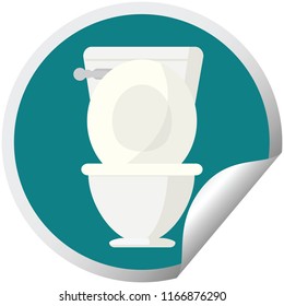 open toilet graphic vector illustration circular sticker