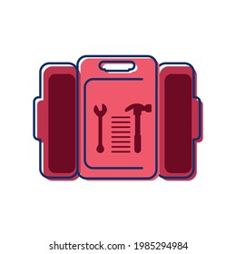 open tool box cartoon icon isolated