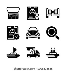 open, tool, front and wheel icons in Technology vector set. Graphics for web and design