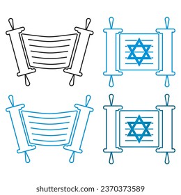 Open Torah Scroll Vector Illustration